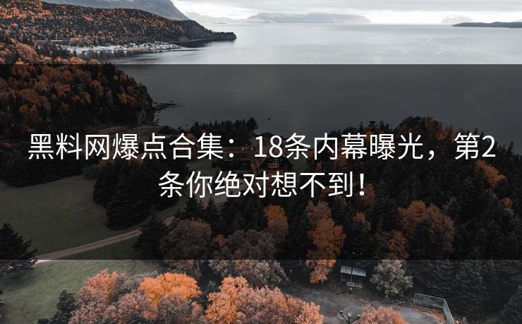 黑料网爆点合集：18条内幕曝光，第2条你绝对想不到！