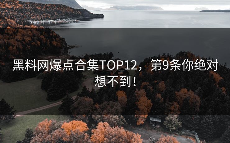 黑料网爆点合集TOP12，第9条你绝对想不到！