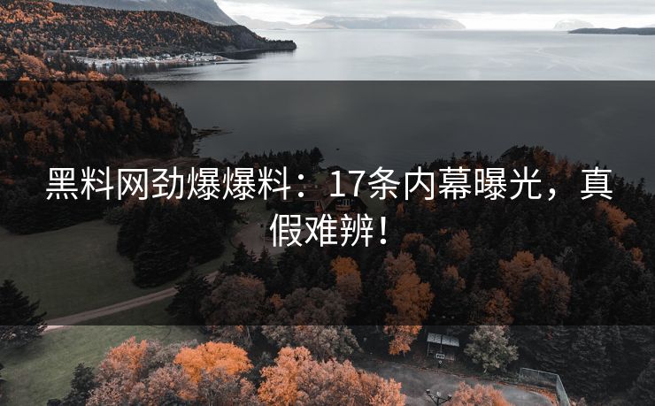黑料网劲爆爆料：17条内幕曝光，真假难辨！