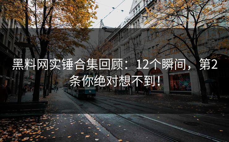 黑料网实锤合集回顾：12个瞬间，第2条你绝对想不到！