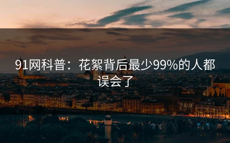 91网科普：花絮背后最少99%的人都误会了
