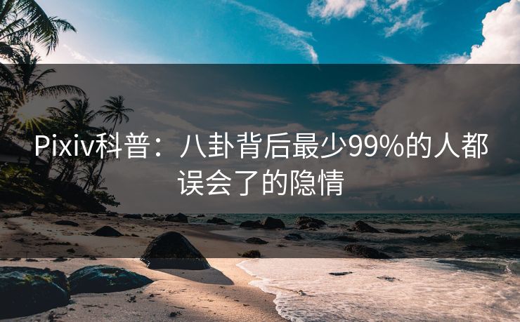 Pixiv科普：八卦背后最少99%的人都误会了的隐情