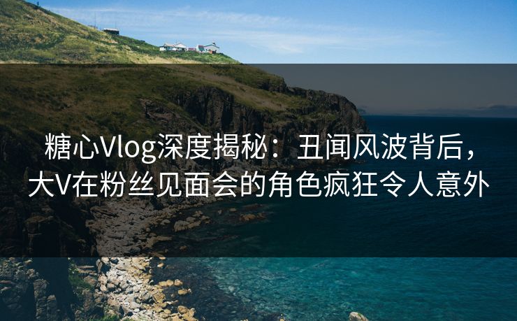 糖心Vlog深度揭秘:丑闻风波背后,大V在粉丝见面会的角色疯狂令人意外 糖心Vlog深度揭秘:丑闻风波背后,大V在粉丝见面会的角色疯狂令人意外
