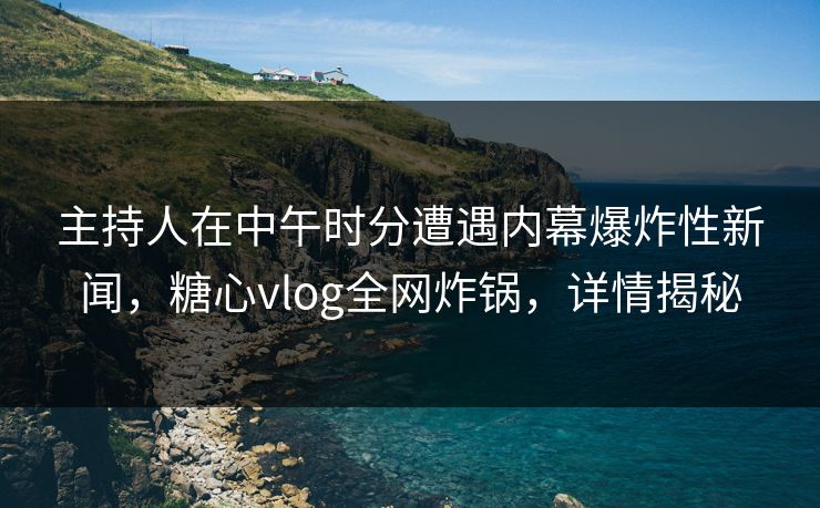 主持人在中午时分遭遇内幕爆炸性新闻，糖心vlog全网炸锅，详情揭秘
