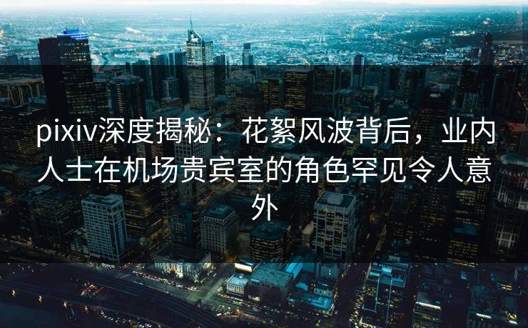 pixiv深度揭秘:花絮风波背后,业内人士在机场贵宾室的角色罕见令人意外 pixiv深度揭秘:花絮风波背后,业内人士在机场贵宾室的角色罕见令人意外
