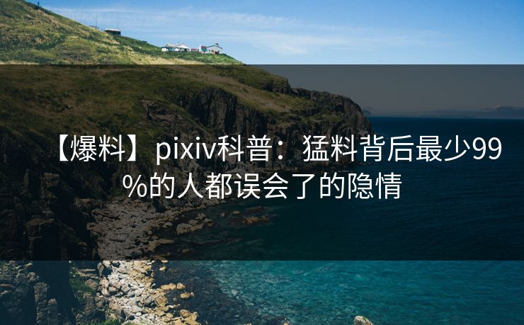 【爆料】pixiv科普：猛料背后最少99%的人都误会了的隐情