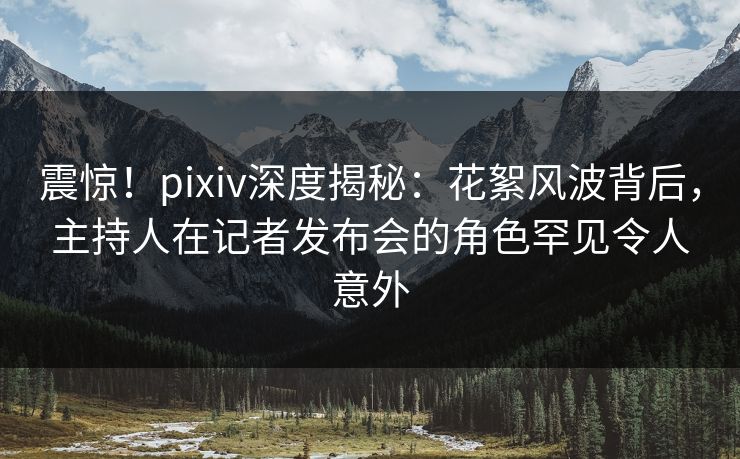 震惊！pixiv深度揭秘：花絮风波背后，主持人在记者发布会的角色罕见令人意外